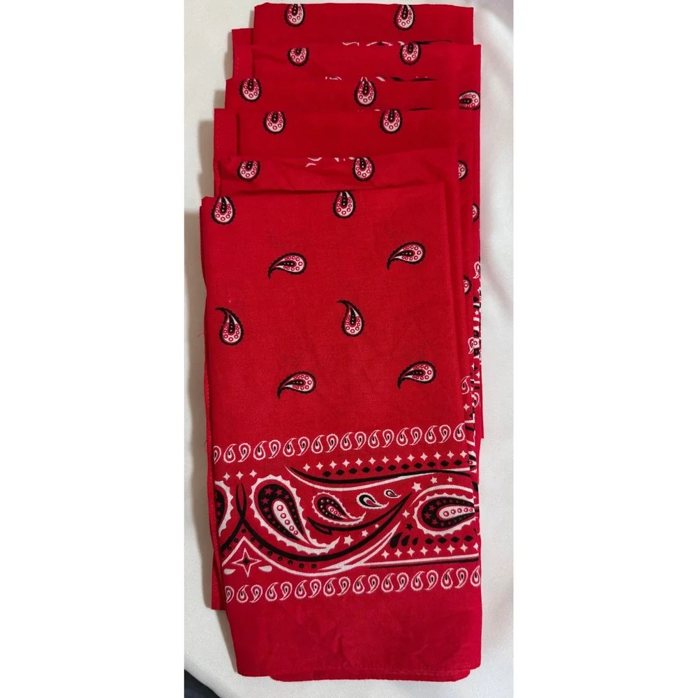 Lot of 18 Vintage Paisley Bandanas RN 13960 Paris Accessories Black Red Blue USA